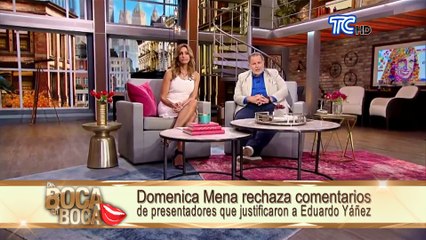 Domenica Mena rechaza comentarios de presentadores que justificaron a Eduardo Yáñez