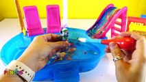Best Learning Colors Video for Children - Paw Patrol Bath Paint Slide into Paint Pool with Chase