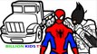 Colors Trucks w Spiderman and Batman Coloring Pages Coloring Book