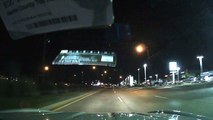 Man Almost Gets Hit Walking Across Highway at Night