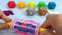 Learn Colors Play Doh Snowflakes Peppa Pig Elephant Mickey Mouse Hello Kitty Fun & Creative for Kids