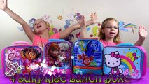 FROZEN ELSA AND ANNA FINDING DORY HELLO KITTY DORA THE EXPLORER SURPRISE LUNCH BOXES