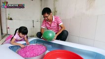 BÉ BÚN LÀM QUẢ BÓNG GELLI BAFF KHỔNG LỒ - TRÒ CHƠI LÀM THẠCH GELLI BAFF | CreativeKids