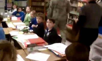 Master Sergeant, Home Early, Surprises His Teacher Wife at Her School