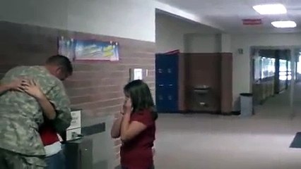 Soldier, Home Early from Afghanistan, Surprises His Daughters at School