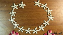DIY: boncuklardan yapılmış çiçek tarzı düğün kolye