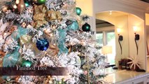Garlands, Ribbons and Bows on a Christmas Tree | Christmas Decorating