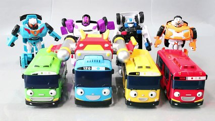 Tayo the Little Bus Tobot Robot Car Garage English Learn Numbers Colors Toy Surprise