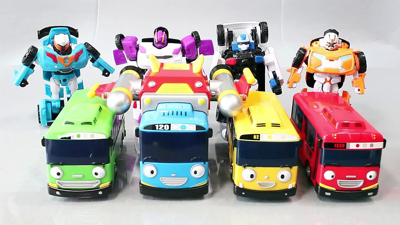 Tayo the Little Bus Tobot Robot Car Garage English Learn Numbers Colors Toy Surprise