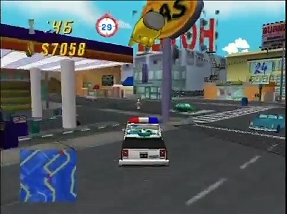 Cop Car - Wiggum - Entertainment District (The Simpsons Road Rage Gameplay Part 31)