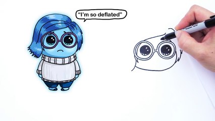 How to Draw Sadness from Pixar Inside Out Cute Step by step