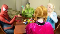 Play-Doh Challenge! Spiderman vs Frozen Elsa vs Frozen Anna vs Hulk - Real Life Superheroes Funny