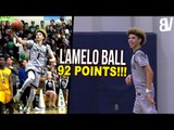LaMelo Ball 92 POINT GAME FULL HIGHLIGHTS! 41 IN THE 4TH! | LaMelo Ball Scores 92 POINTS
