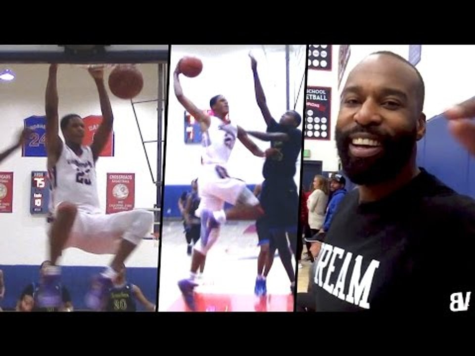 Baron Davis Watches Shareef O'Neal Try to Dunk...