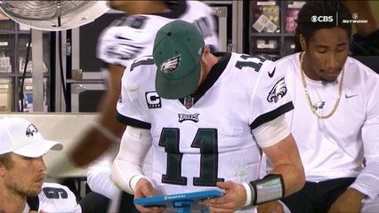 Philadelphia Eagles quarterback Carson Wentz unhappy after potential game-ending series falls flat