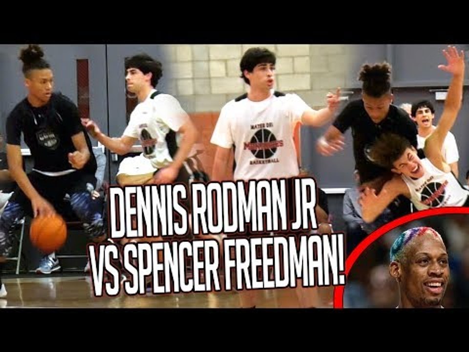 Dennis Rodman Jr vs Spencer Freedman 3 POINT SHOOTOUT! Dennis Rodman's Son Has a JUMPER! video