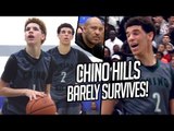 Lonzo Ball & Chino Hills BARELY SURVIVE! 14 Year Old LaMelo CLUTCH SHOTS   Lonzo OFF DAY TRIPLE DUB