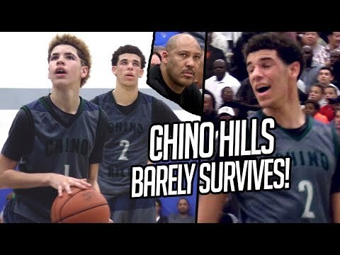 Lonzo Ball & Chino Hills BARELY SURVIVE! 14 Year Old LaMelo CLUTCH SHOTS + Lonzo OFF DAY TRIPLE DUB