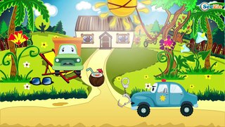 Car Cartoons: Fire truck and Police car and the Truck in the City | Cartoon for kids