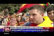 España: grupos radicales protagonizan enfrentamientos en plaza de Cataluña