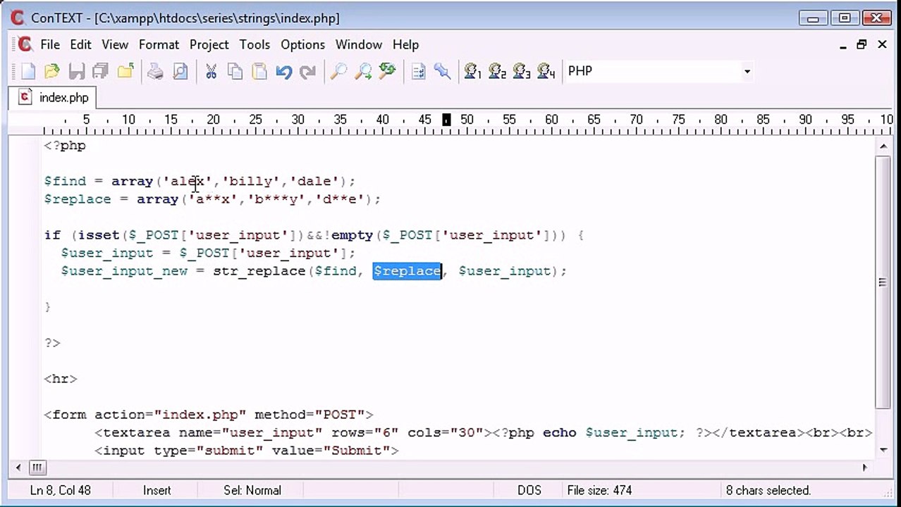 PHP Training In Jaipur|PHP Training Companies In Jaipur| Word Censoring Part 2