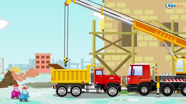 Мультики про машинки для Детей. Грузовичок и Экскаватор на Детской площадке. Строим дом