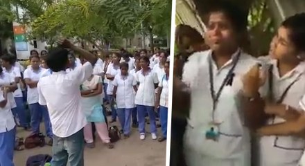 தனியார் மருத்துவமனை செவிலியர்கள் நிலை இப்படி ஆகிடுச்சே!-வீடியோ