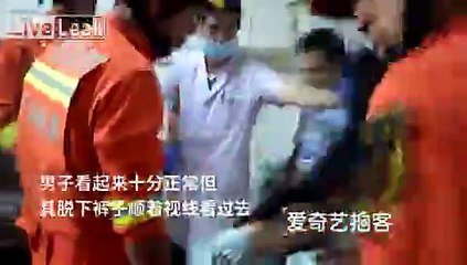 Another chinese man gets his penis stuck in a wrench