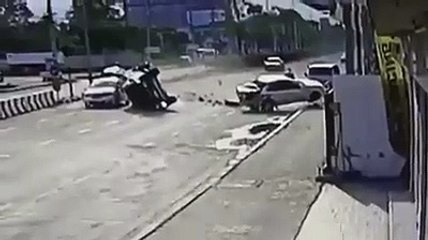 Horror overtaking car crash caught on CCTV