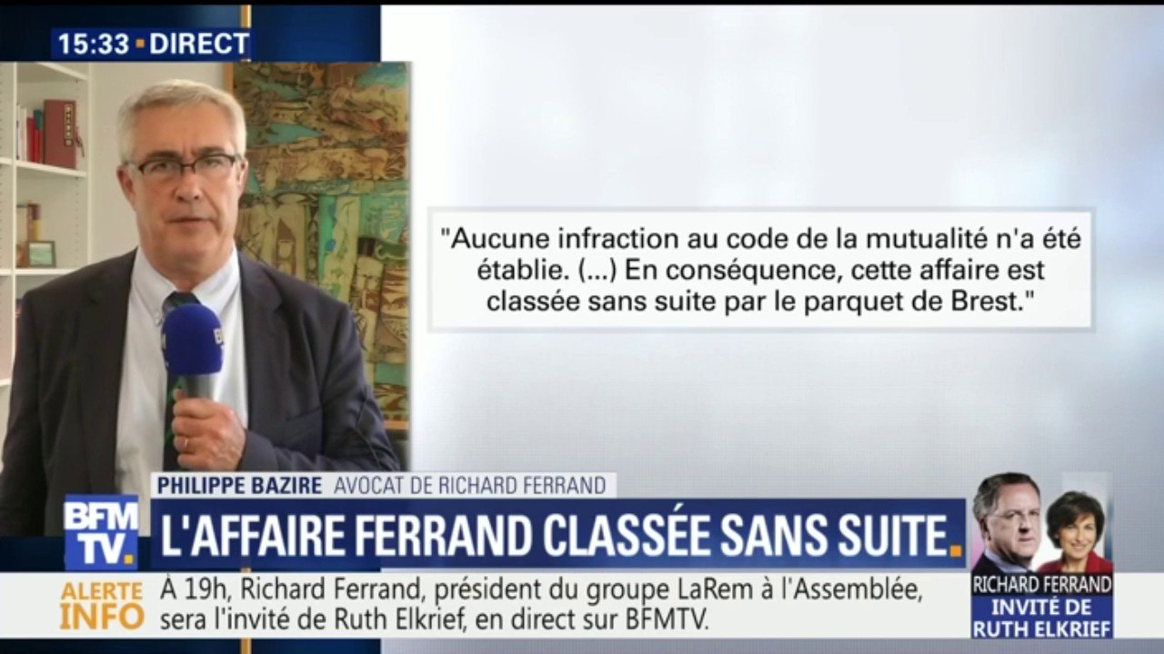 Affaire des Mutuelles de Bretagne: Ferrand "satisfait" du classement sans suite, dit son avocat