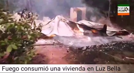 Fuego consumió totalmente una vivienda en Luz Bella