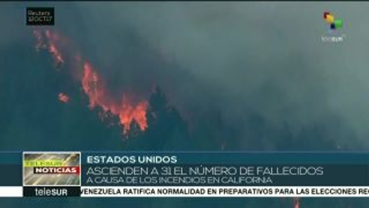 Muertos por incendios forestales en California ascienden a 31