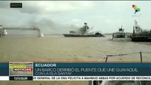 Ecuador: barco derriba puente que une a Guayaquil con la isla Santay