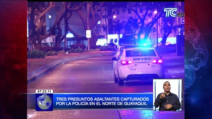 Tải video: Tres presuntos asaltantes capturados por la policía en el norte de Guayaquil