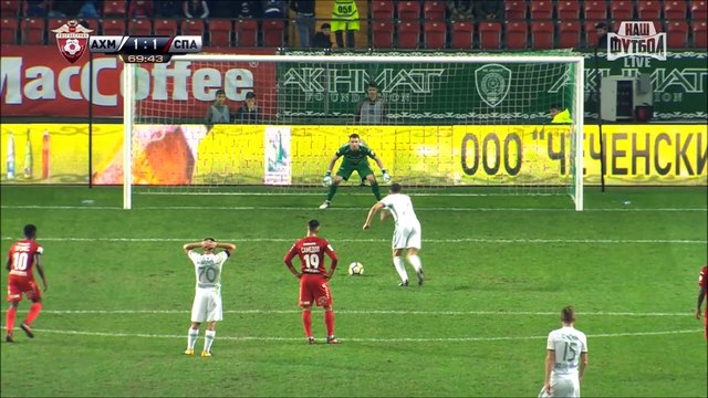 1-1 Rodolfo Penalty Goal Russia Premier Liga - 13.10.2017 Akhmat Groznyi 1-1 Spartak Moscow