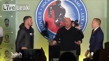 GSP smacks Michael Bisping during presser promoting their fight