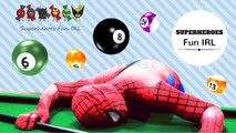 Spiderman Playing Pool | Superheroes Fun IRL