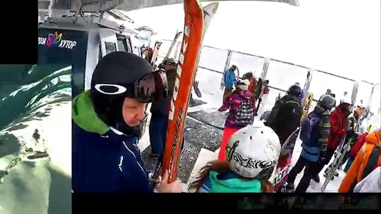 Видео спуска с Роза Пик c GPS данными(Сочи, Роза Хутор) new