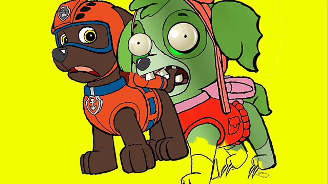 Coloring Pages Paw Patrol Transforms Into ZOMBIE. Zombie bites Paw Patrol #136
