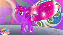 My Little Pony Mane 6 Transforms into Galaxy Rainbow Ponies Princesses - MLP Coloring Book For Kids