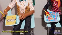 How to make a school notebook for doll (Monster High, MLP, EAH, Barbie, etc)