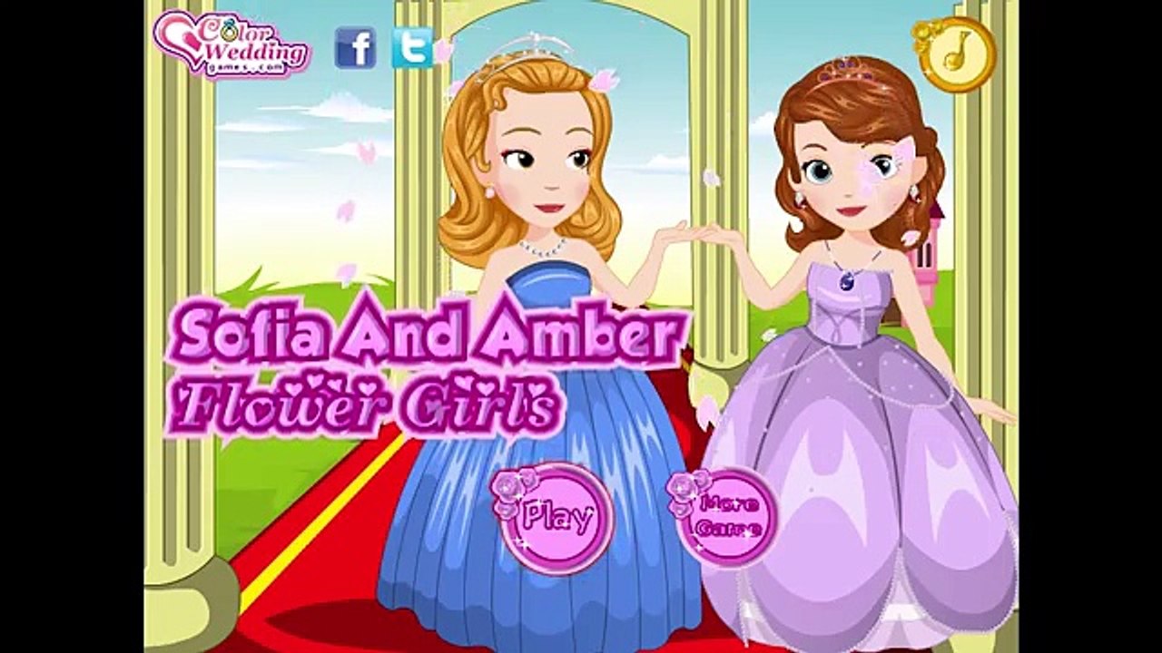Sofia the First and Amber Flower Girls Make Up & Dress Up - Disney Movie Cartoon Game for Kids