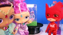 SHIMMER and SHINE Toys: Shopkins Art Heist Episode featuring PJ MASKS Luna Girl & Owlette Dolls