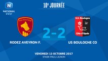 J10 : Rodez Aveyron Football - US Boulogne CO (2-2), le résumé