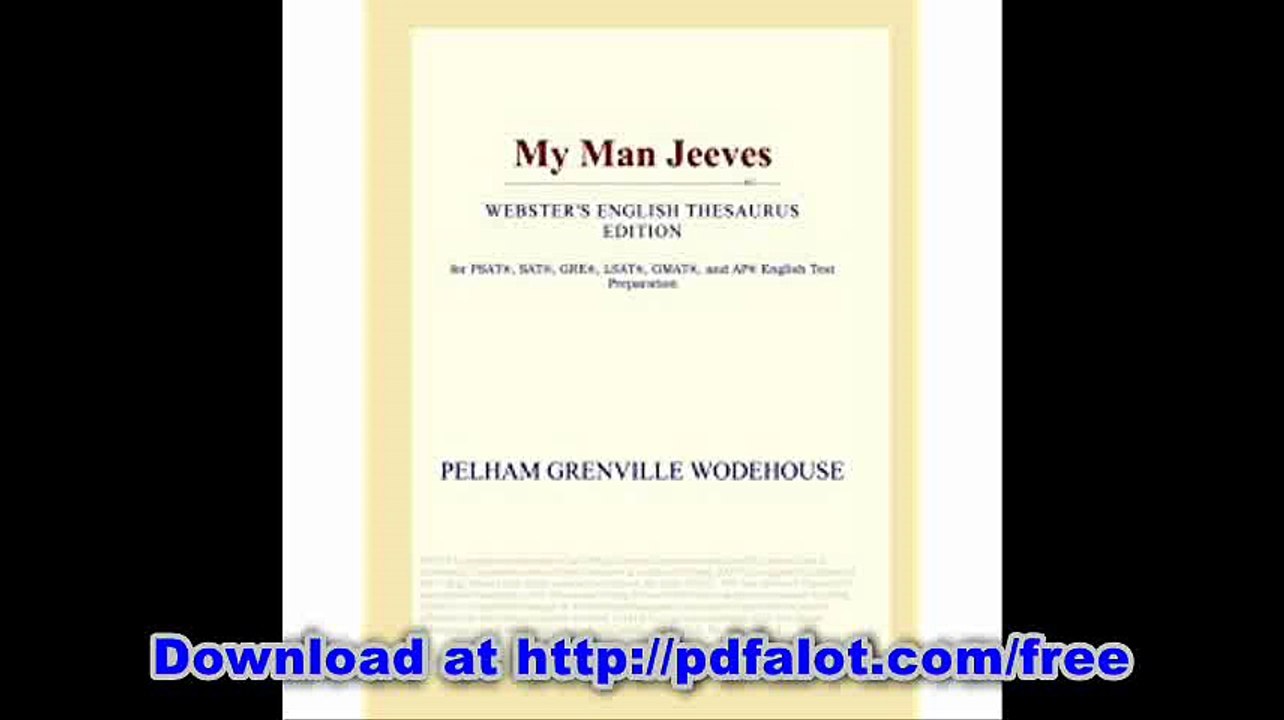 My Man Jeeves (Webster's English Thesaurus Edition)