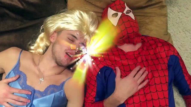 Wolf Frozen Elsa Attack Biker Spiderman! w Devil Maleficent in Real Life Movie