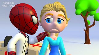 LEARN COLORS w/ Spiderman Elsa CARS For Children Toddlers Superhero Pranks 3D Animation for Kids