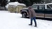 Fat Kid Rages Over Snowball Fight