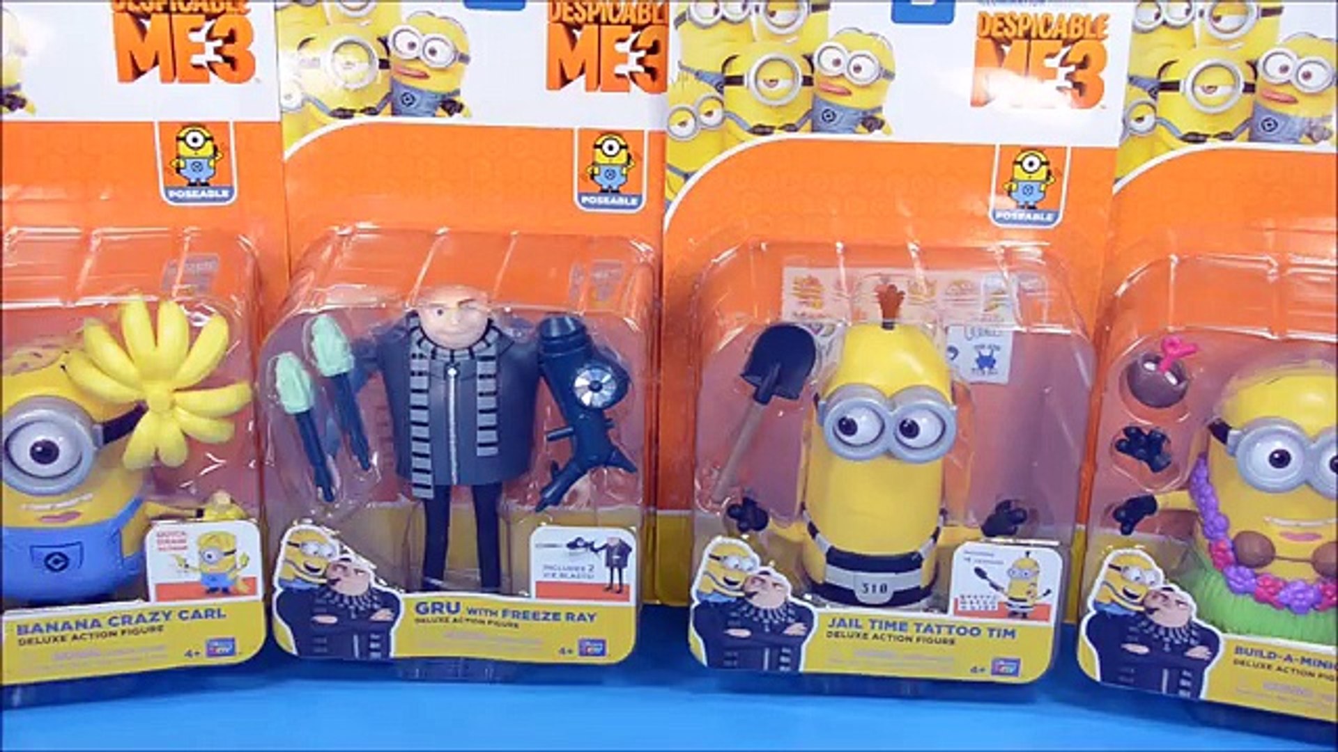 Despicable Me 3 Deluxe Action Figures W Gru Minion Tim Carl Build A Minion Dave Stuart Video Dailymotion