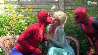 Spiderman Frozen Elsa Surprise Egg hunt vs Deadpool Funny Superhero